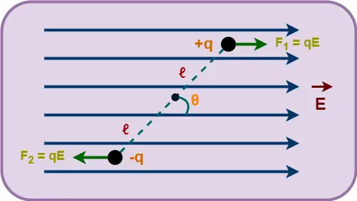 Electric Dipole In Uniform Electric Field - Physics Vidyalay